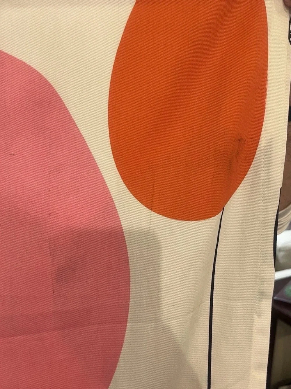 IKEA Black Coral Pink Teardrop Shower Curtain Panel